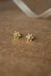 Dainty Daisy Gold Plated Mini Sterling Silver Stud Earrings