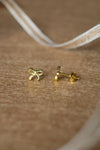 Delicate Bow Gold Plated Mini Sterling Silver Stud Earrings