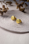 Classic Evergreen Circle Gold Plated Stud Earrings - Mannash