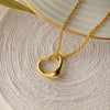 Slip On Heart Gold Plated Sterling Silver Pendant Chain Necklace