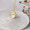 Shimmering Gold Granulation Sterling Silver Pendant Necklace