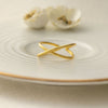 Criss Cross Gold Plated Sterling Silver Statement Ring