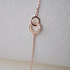 Interlinked Circles Rose Gold Plated Sterling Silver Chain Bracelet