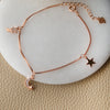 Stars And Moon Charms Rose Gold Plated Sterling Silver Chain Bracelet