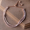 Double Layer Tennis Rose Gold Plated Sterling Silver Pull Chain Bracelet