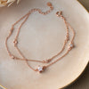 Starry Night Two Layer Rose Gold Plated Sterling Silver Chain Bracelet