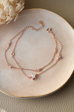 Starry Night Two Layer Rose Gold Plated Sterling Silver Chain Bracelet