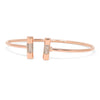 Shimmering Bar Rose Gold Plated Sterling Silver Adjustable Bracelet