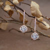 Dangling Sparkle Rose Gold Plated Sterling Silver Slip-On-Earrings