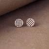 Cheque-Out These Rose Gold Plated Sterling Silver Stud Earrings