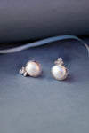 Pearl Blossom Statement Stud Earrings - Mannash