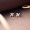 Eclectic Charming Floral Rose Gold Plated Sterling Silver Stud Earrings