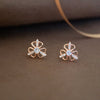 Three Way Glam Rose Gold Plated Sterling Silver Stud Earrings