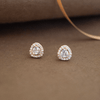 Tri-It With Sparkle Triangular Solitaire Rose Gold Plated Sterling Silver Stud Earrings