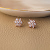 Floral Cluster Rose Gold Plated Sterling Silver Stud Earrings