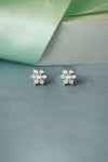 Floral Cluster Sterling Silver Stud Earrings