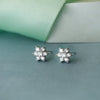 Floral Cluster Sterling Silver Stud Earrings