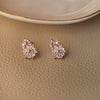 Eclectic Floral Rose Gold Plated Sterling Silver Stud Earrings