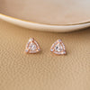 Dazzling Triangle Rose Gold Plated Sterling Silver Stud Earrings