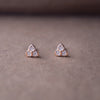 Tri-Petal Flower Rose Gold Plated Sterling Silver Earrings
