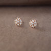 Edgy Flower Rose Gold Plated Sterling Silver Earrings