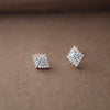 Rhombical Solitaire Rose Gold  Plated Sterling Silver Earrings