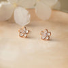Blooming Flower Rose Gold Plated Sterling Silver Earrings
