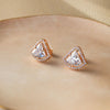 Halo Trilian Rose Gold Plated  Solitaire Sterling Silver Earrings