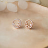 Blossom Circle Rose Gold Plated Sterling Silver Stud Earrings