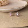 Mother Of Pearl Flower Rose Gold Plated Sterling Silver Earrings