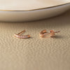 Dainty Line Rose Gold Plated Sterling Silver Stud Earrings