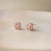 Ecentric Square Rose Gold Plated Sterling Silver Stud Earrings