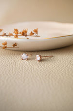 Classic Solitaire Sterling Silver Stud Earrings