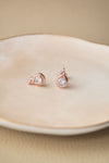 Stellar Solitaire Rose Gold Plated Sterling Silver Stud Earrings