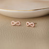 Sparkling Infinity Rose Gold Plated Sterling Silver Stud Earrings