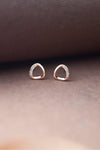 Simply Curled Triangle Rose Gold Plated Stud Earrings - Mannash