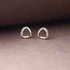 Simply Curled Triangle Rose Gold Plated Sterling Silver Stud Earrings