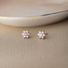 Shinning Flower Nakshatra Rose Gold Plated Sterling Silver Stud Earrings