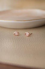 Cluster Eye Rose Gold Plated Sterling Silver Stud Earrings