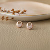 Little Circle Aura Rose Gold Plated Sterling Silver Stud Earrings