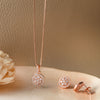 Radiant Cluster Rose Gold Plated Sterling Silver Pendant Set