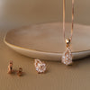Eclectic Floral Rose Gold Plated Sterling Silver Pendant Set