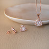 Dazzling Triangle Rose Gold Plated Sterling Silver Pendant Set