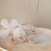 Blossom Circle Rose Gold Plated Sterling Silver Pendant Set