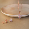 Oriana Floral Rose Gold Plated Sterling Silver Pendant Set