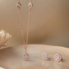 Minimal Cluster Rose Gold Plated Sterling Silver Necklace Set