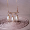 Dancing Pearl Droplets Rose Gold Plated Sterling Silver Necklace