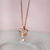 Tail Star Sparkly Rose Gold Plated Sterling Silver Pendant With Chain Necklace