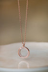 Sparkling Circle Sterling Silver Pendant With Chain