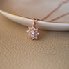 Floral Solitaire Rose Gold Plated Sterling Silver Pendant With Chain